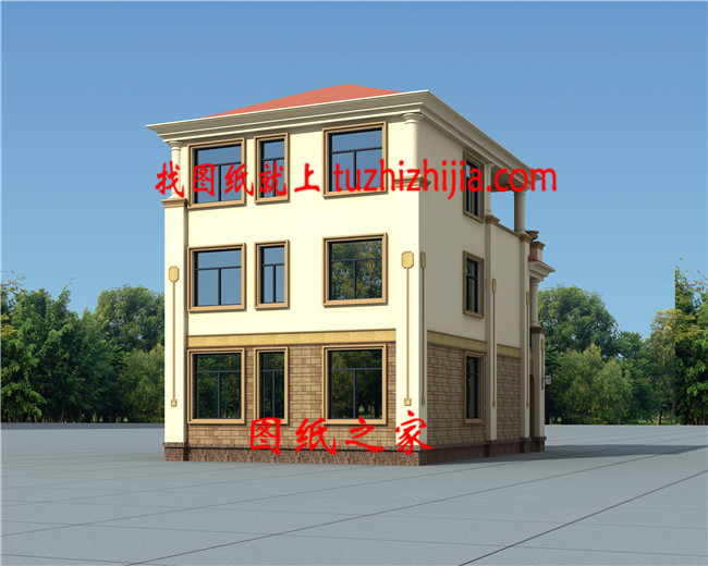 精選20萬內(nèi)8×12米5臥帶屋頂涼亭+老人房農(nóng)村三層別墅