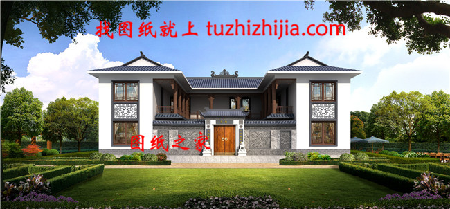 中式二層別墅小樓設(shè)計(jì)圖