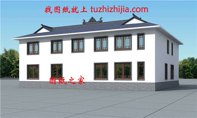 中式二層別墅小樓設(shè)計(jì)圖