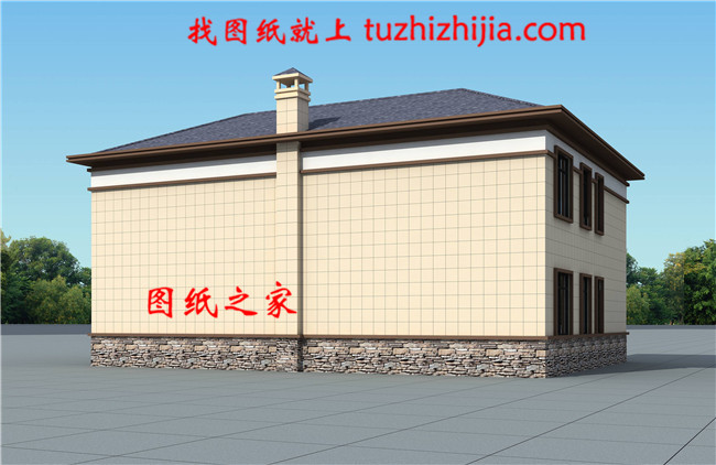 200平米新中式二層雙拼樓房設計圖，實用美觀，單戶面積100平米