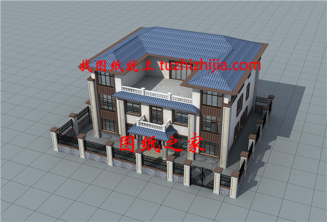 現(xiàn)代簡歐帶健身房+影音室三層自建別墅