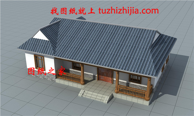 20萬鄉(xiāng)村一層別墅效果圖及設(shè)計(jì)圖，經(jīng)典實(shí)用，占地170平