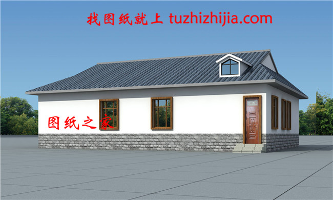 20萬鄉(xiāng)村一層別墅效果圖及設(shè)計(jì)圖，經(jīng)典實(shí)用，占地170平