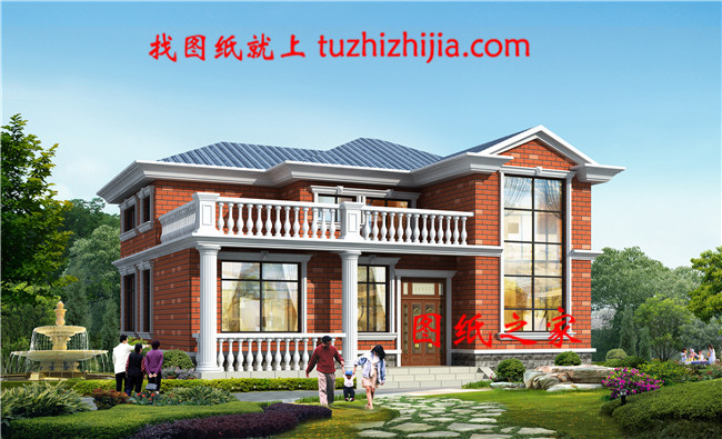 新農(nóng)村高品質(zhì)二層別墅設(shè)計(jì)戶型圖片，占地115平左右