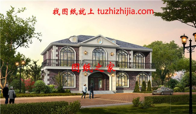 16米x11米屋頂帶老虎窗自建二層別墅