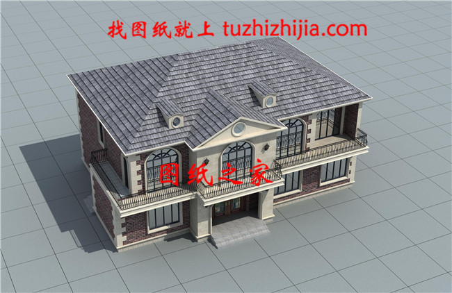 16米x11米屋頂帶老虎窗自建二層別墅