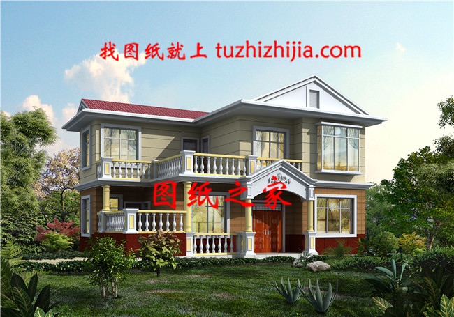 現(xiàn)代簡(jiǎn)約時(shí)尚二層帶超大露臺(tái)農(nóng)村別墅