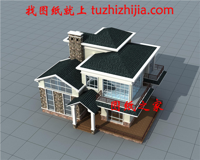 帶小煙囪的兩層鄉(xiāng)村自建房，外型設(shè)計(jì)是個性時尚簡歐風(fēng)