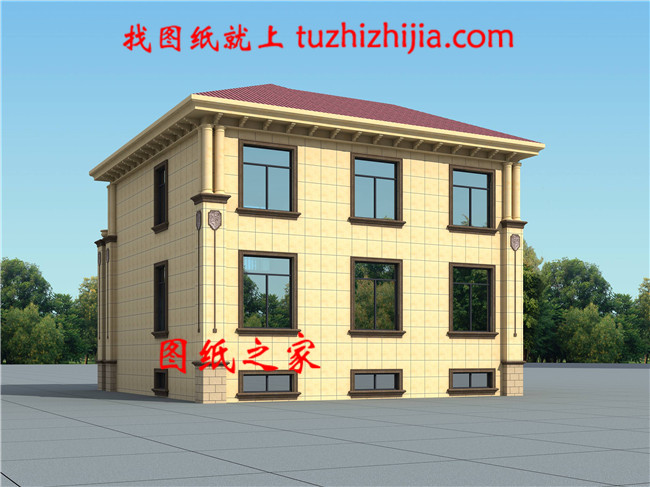 帶地下室二層別墅戶型設(shè)計(jì)圖，占地140平左右