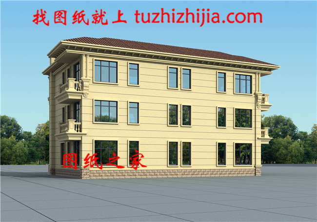 17X12米三層雙拼別墅設(shè)計(jì)圖，歐式風(fēng)格