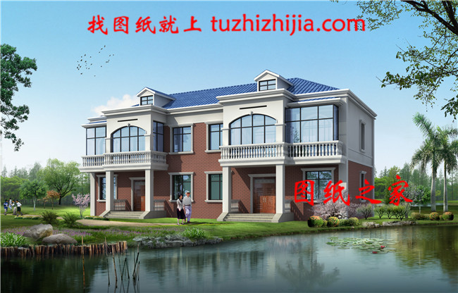 占地220㎡二層雙拼自建別墅，屋頂帶老虎窗