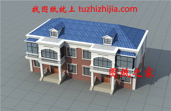 占地220㎡二層雙拼自建別墅，屋頂帶老虎窗