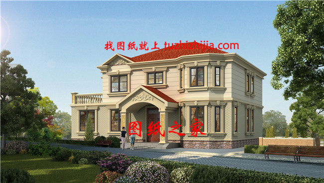 帶露臺(tái)歐式二層自建房設(shè)計(jì)圖