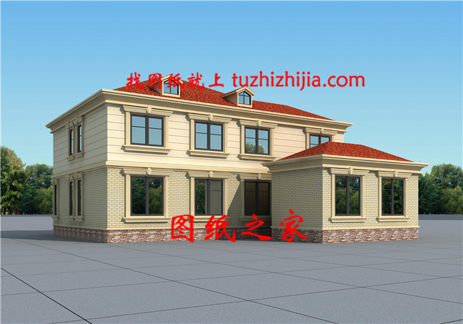 帶露臺(tái)歐式二層自建房設(shè)計(jì)圖