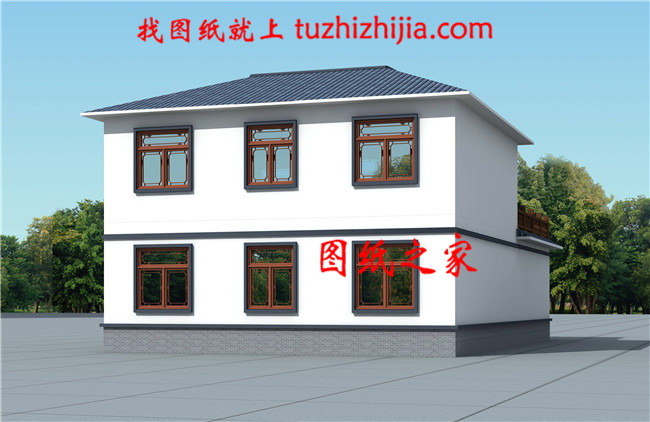 二層新中式帶連廊及下沉庭院獨(dú)棟別墅設(shè)計(jì)圖