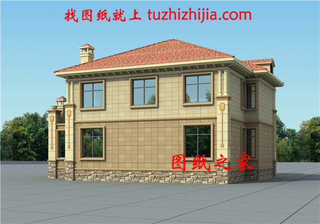 帶車庫二層現(xiàn)代歐式小別墅設(shè)計(jì)圖