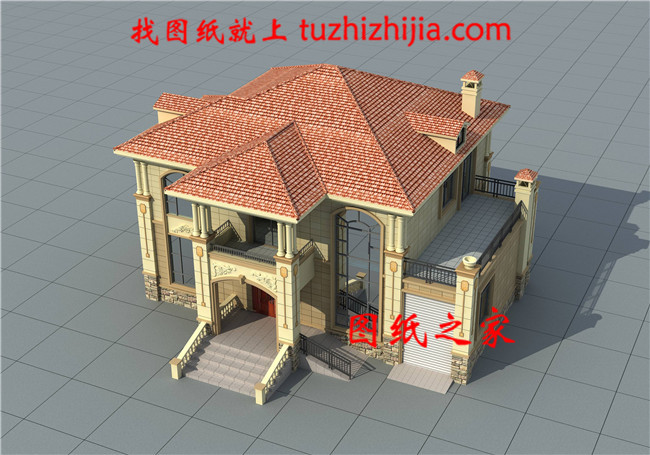 帶車庫二層現(xiàn)代歐式小別墅設(shè)計(jì)圖