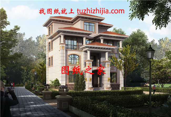 占地120平方米左右的歐式四層自建別墅設計圖