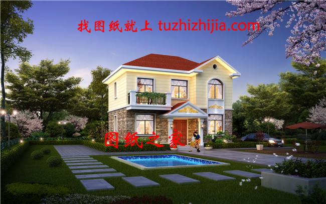 新農(nóng)村二層房屋設(shè)計(jì)圖紙（全套建筑施工圖紙+外觀效果圖)