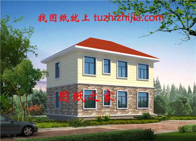 新農(nóng)村二層房屋設(shè)計(jì)圖紙（全套建筑施工圖紙+外觀效果圖)