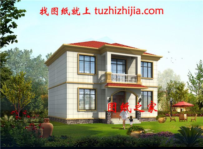 農(nóng)村二層樓房設(shè)計圖紙，含全套設(shè)計方案（施工圖+效果圖)