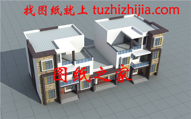 帶祖堂時(shí)尚簡(jiǎn)約三層雙拼別墅設(shè)計(jì)圖