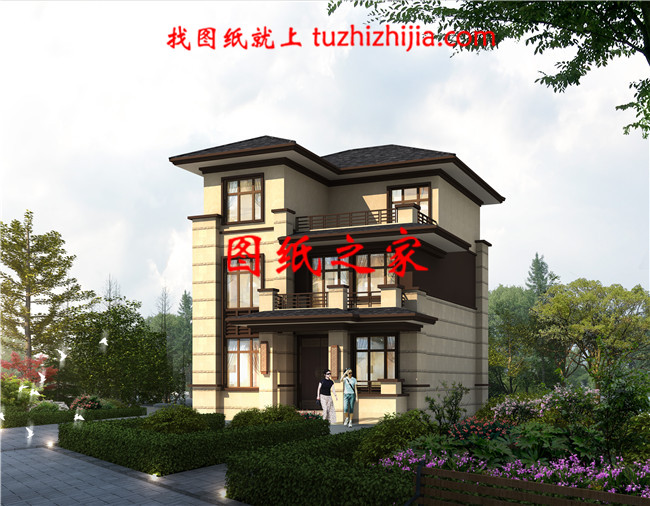 帶多露臺現(xiàn)代簡約三層別墅設(shè)計圖