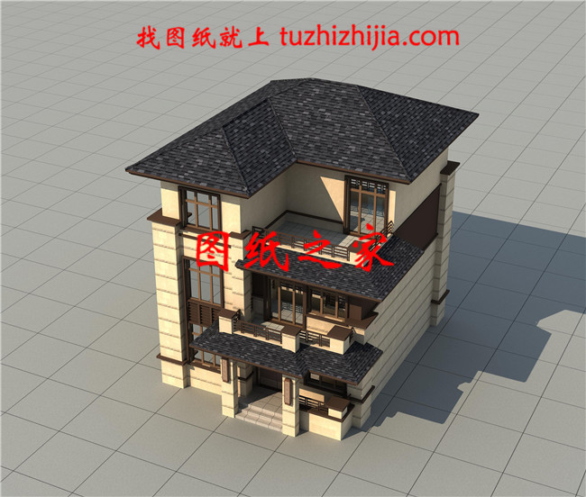 帶多露臺現(xiàn)代簡約三層別墅設(shè)計圖