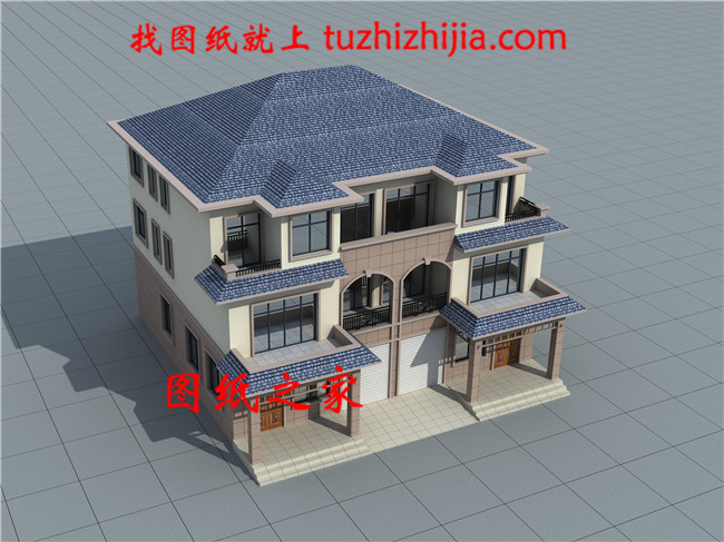 2019帶車庫三層雙拼別墅房屋設(shè)計圖，配色淡雅低調(diào)