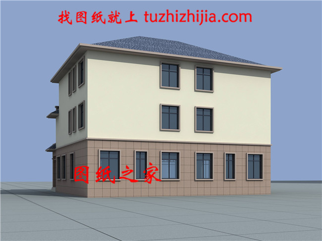   2019帶車庫三層雙拼別墅房屋設(shè)計圖，配色淡雅低調(diào)