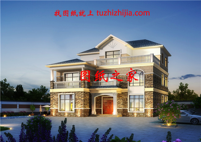 現(xiàn)代簡約時尚三層自建別墅設計圖