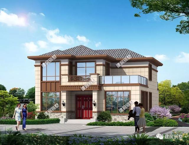 帶車庫的兩棟農村自建別墅設計圖，現(xiàn)代風格設計，引領全村時尚潮流