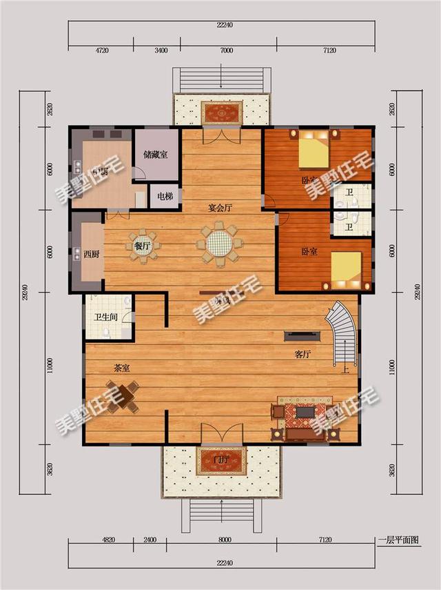 這棟歐式別墅設(shè)計圖十分豪氣，造型精美，建成似城堡，美呆了！
