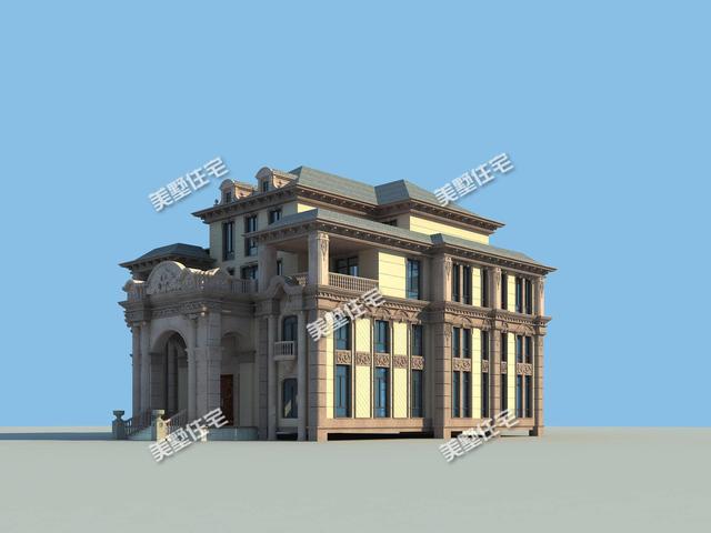 這棟歐式別墅設(shè)計圖十分豪氣，造型精美，建成似城堡，美呆了！