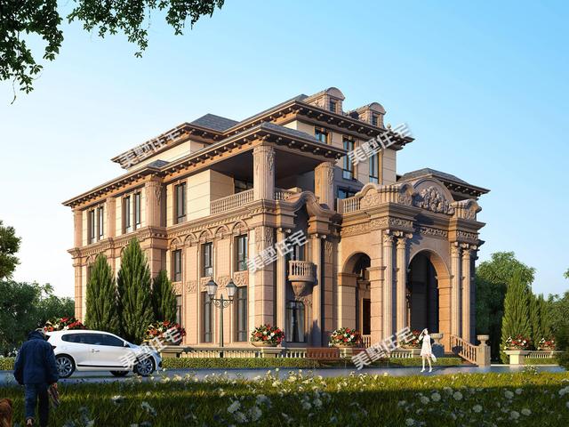這棟歐式別墅設(shè)計圖十分豪氣，造型精美，建成似城堡，美呆了！