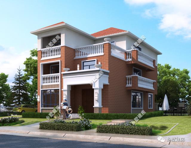 開間小的農(nóng)村三層別墅設(shè)計圖，經(jīng)典沉穩(wěn)不失大氣，最適合農(nóng)村建造