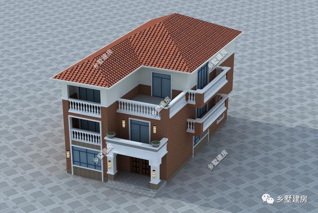 開間小的農(nóng)村三層別墅設(shè)計圖，經(jīng)典沉穩(wěn)不失大氣，最適合農(nóng)村建造