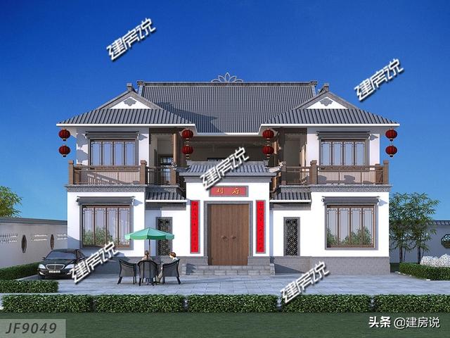 中式四合院別墅設(shè)計圖，2024建新房，要建就建最牛逼的中式別墅
