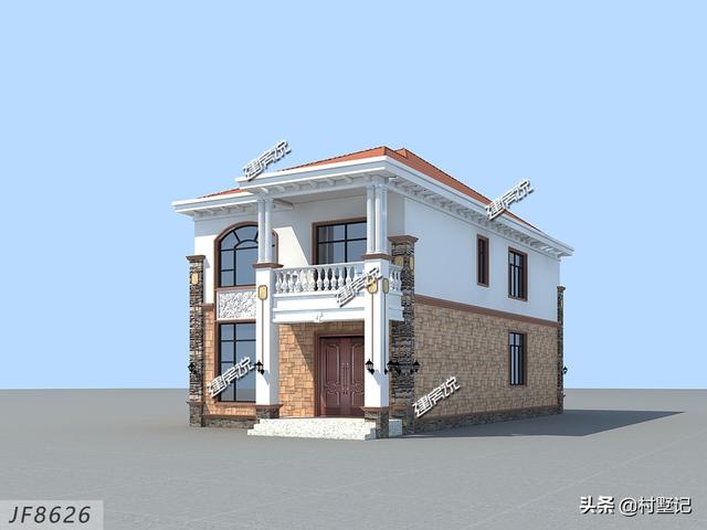 小宅基地照樣可以蓋別墅，現(xiàn)推一款面寬8米的二層別墅設(shè)計圖，時尚美觀