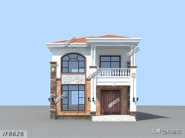 小宅基地照樣可以蓋別墅，現(xiàn)推一款面寬8米的二層別墅設(shè)計圖，時尚美觀