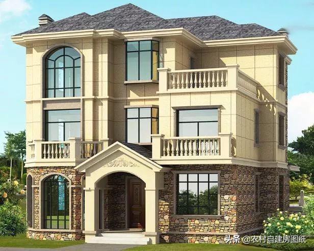 占地150平方米的三層農(nóng)村別墅設計圖，帶柴火灶和壁爐