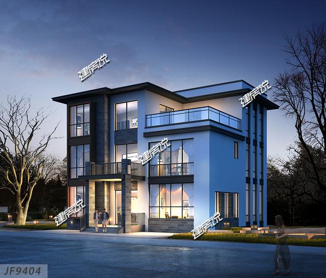 現(xiàn)代風格12X12米三層鄉(xiāng)村別墅設計圖，村長都夸好看