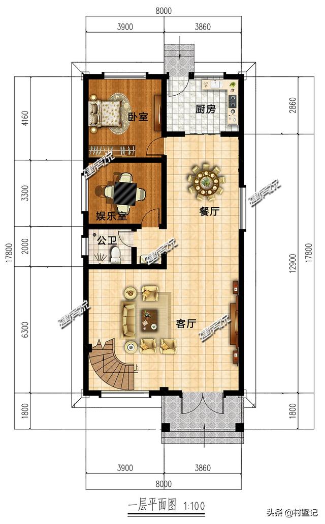 面寬8米的二層別墅設(shè)計(jì)圖，再也不用為小宅基地發(fā)愁了！