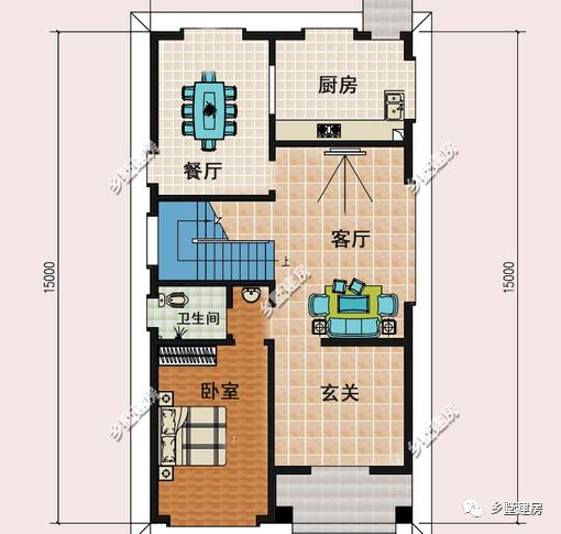 小開間農(nóng)村自建三層別墅設(shè)計(jì)圖，這款別墅即可滿足你的需求