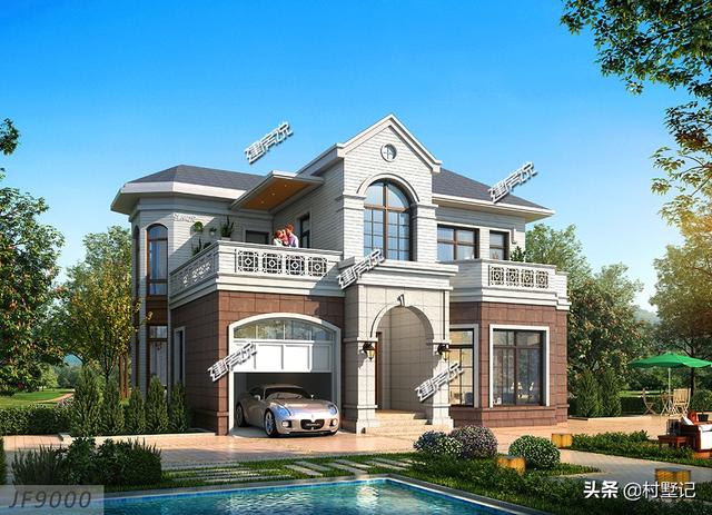5款帶車(chē)庫(kù)農(nóng)村別墅設(shè)計(jì)圖，二層和三層都有，想建幾層任你選擇！