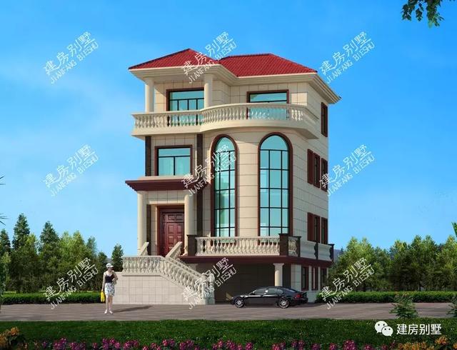 兩棟帶架空層設計的自建房設計圖，面寬小也很氣派