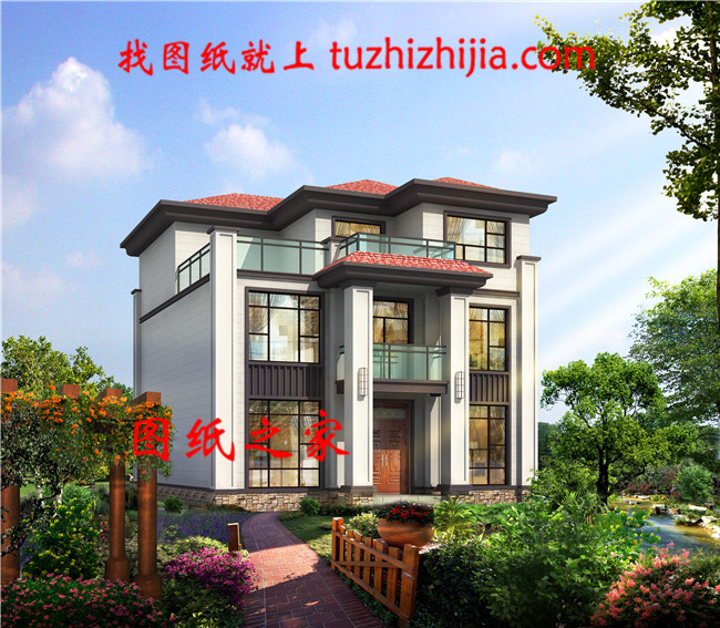 新農(nóng)村自建三層樓房設(shè)計圖紙，外觀簡單大方