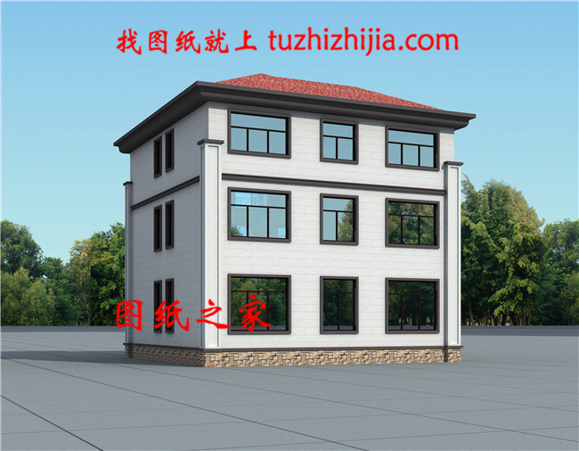 新農(nóng)村自建三層樓房設(shè)計圖紙，外觀簡單大方