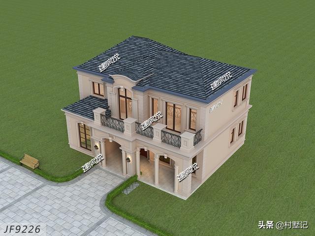 二層法式別墅設(shè)計圖，13×11米，從整體上營造出一種田園之氣