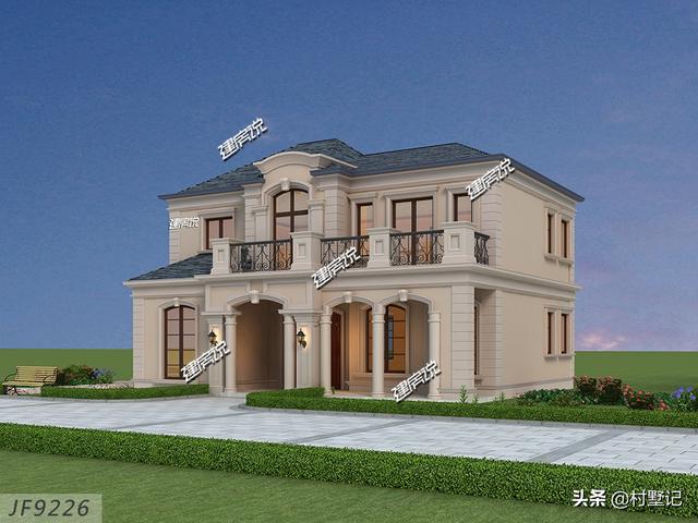 二層法式別墅設(shè)計圖，13×11米，從整體上營造出一種田園之氣